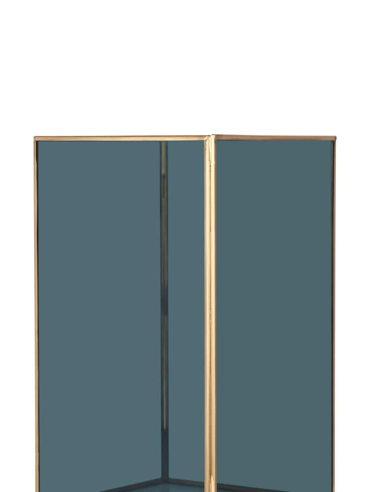 Pacific Lifestyle Brass Glass Panelled Square Candle Holder - Image 6 of 6