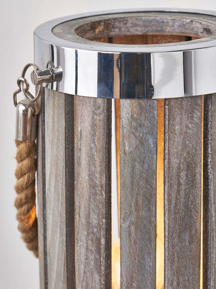 Pacific Grey Small Austell Wash Wood Lantern - Image 2 of 6