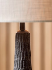 Pacific Black Ioan Engraved Wood Bottle Table - Image 2 of 6