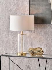 Pacific Champagne Gold Westwood Clear Glass Metal Table - Image 1 of 6