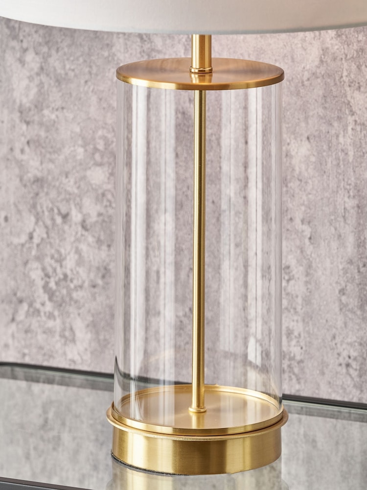 Pacific Champagne Gold Westwood Clear Glass Metal Table - Image 2 of 6