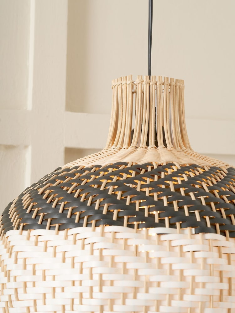 Pacific Black Rattan Woven Pendant Ceiling - Image 2 of 6