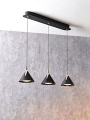 Pacific Black 3 Drop LED Pendant Ceiling Light - Image 1 of 6
