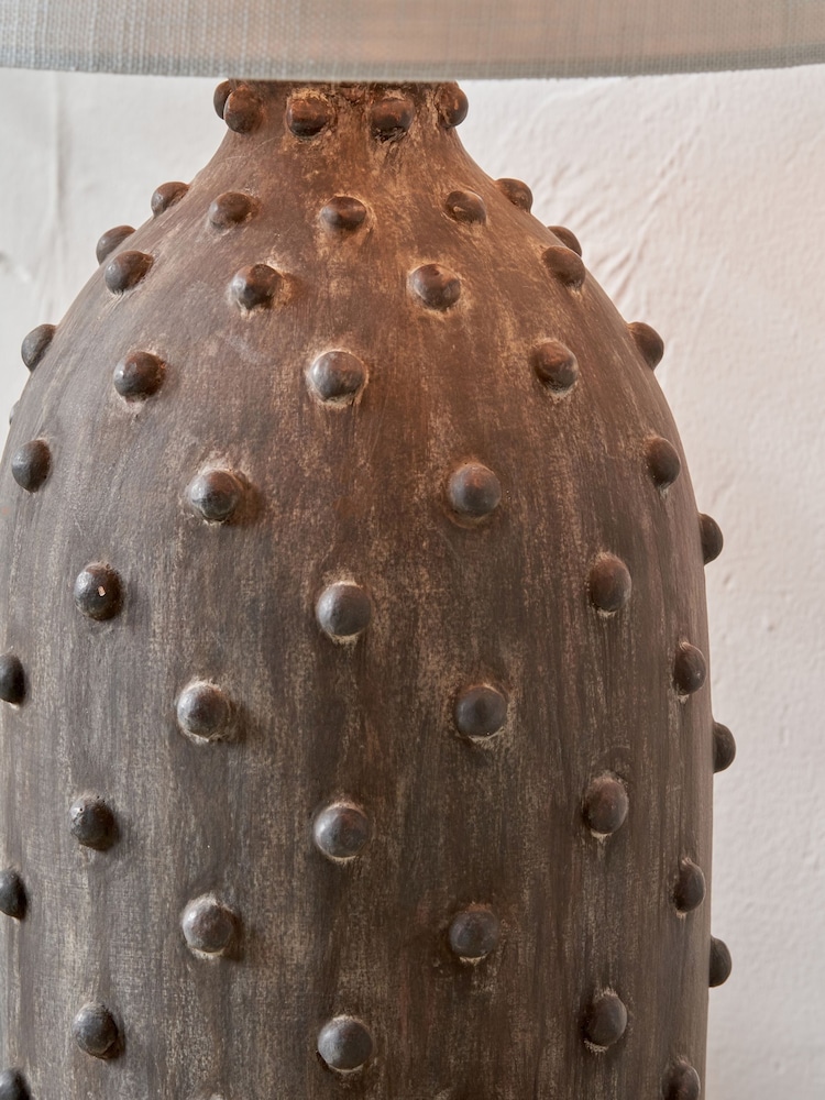 Pacific Grey Kali Textured Dot Stoneware Table - Image 2 of 6