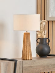 Pacific Natural Mango Wood Textured Cone Table - Image 1 of 6