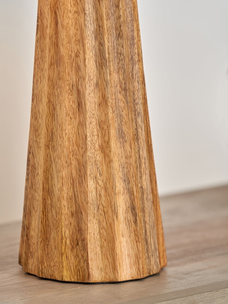 Pacific Natural Mango Wood Textured Cone Table - Image 2 of 6