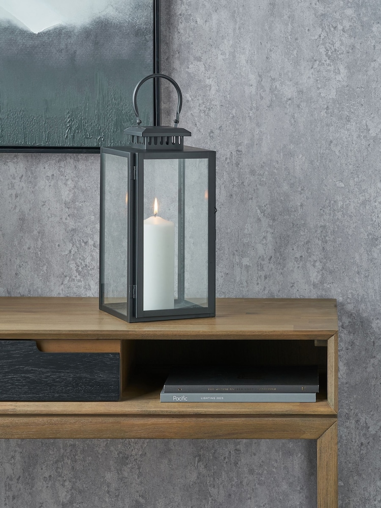 Pacific Lifestyle Black Glass Rectangular Candle Holder - Image 1 of 6