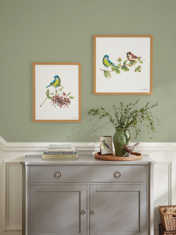Laura Ashley Blue Tit Bird 73 x 103 cm Wood Large Frame - Image 1 of 4