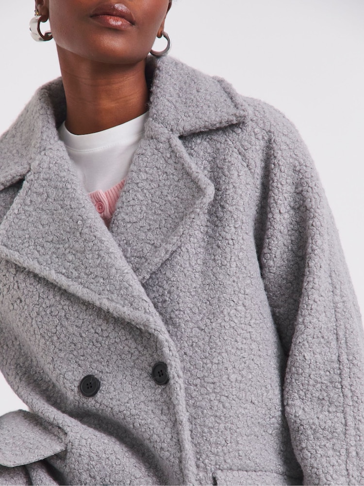 Simply Be Grey Teddy Peacoat - Image 4 of 4 Simply Be Grey Teddy Peacoat - Image 4 of 4
