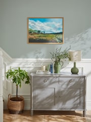 Laura Ashley Blue Countryside Scene Wood Medium Frame - Image 1 of 4