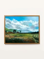 Laura Ashley Blue Countryside Scene Wood Medium Frame - Image 2 of 4