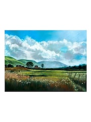 Laura Ashley Blue Countryside Scene Wood Medium Frame - Image 4 of 4