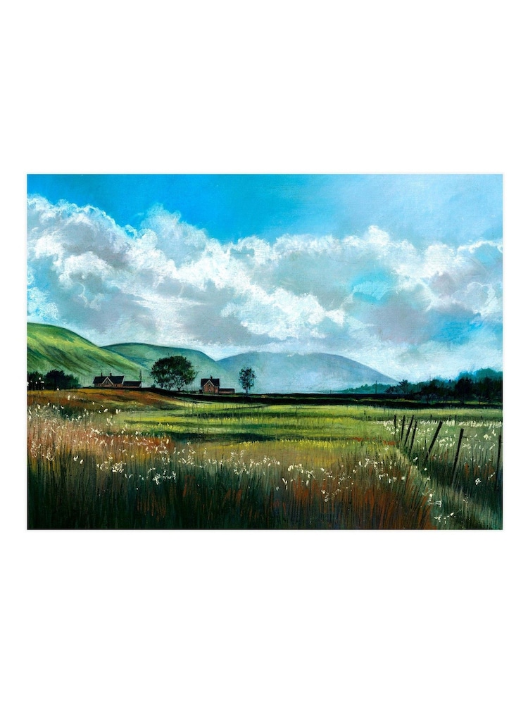 Laura Ashley Blue Countryside Scene Wood Medium Frame - Image 4 of 4