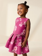 Red Floral Scuba Top and Skirt Set (3mths-7yrs) - Image 1 of 8