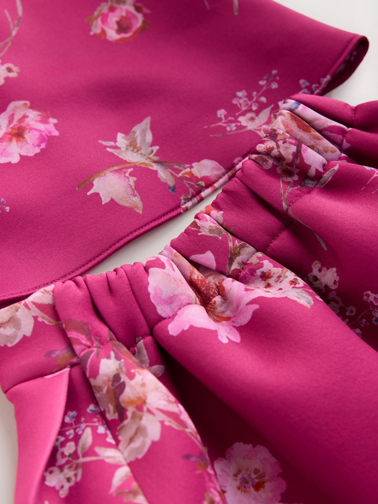 Red Floral Scuba Top and Skirt Set (3mths-7yrs) - Image 8 of 8