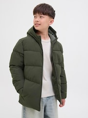 JACK & JONES JUNIOR Green Hooded Puffer Jacket - Image 3 of 6