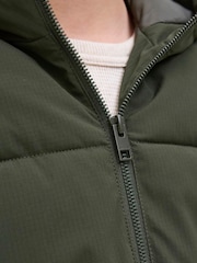 JACK & JONES JUNIOR Green Hooded Puffer Jacket - Image 4 of 6
