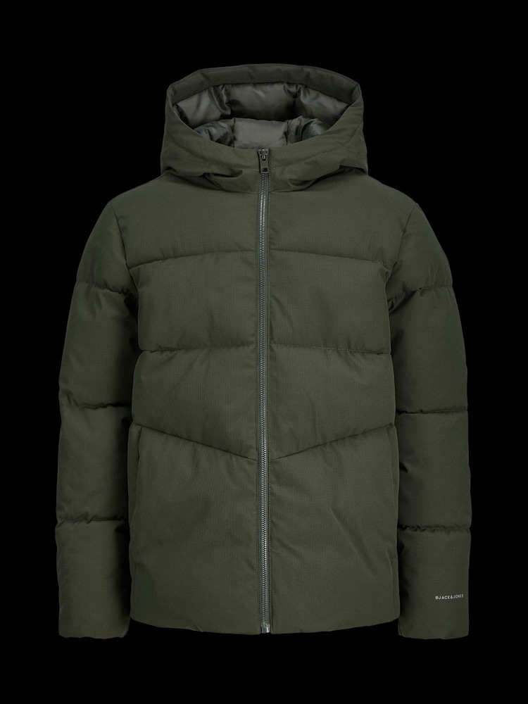 JACK & JONES JUNIOR Green Hooded Puffer Jacket - Image 6 of 6 JACK & JONES JUNIOR Green Hooded Puffer Jacket - Image 6 of 6