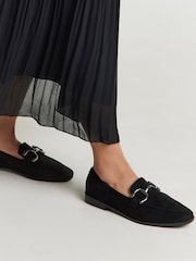 JD Williams Black Extra Wide Fit Classic Loafer With Snaffle Trim - Image 1 of 4