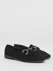 JD Williams Black Extra Wide Fit Classic Loafer With Snaffle Trim - Image 3 of 4