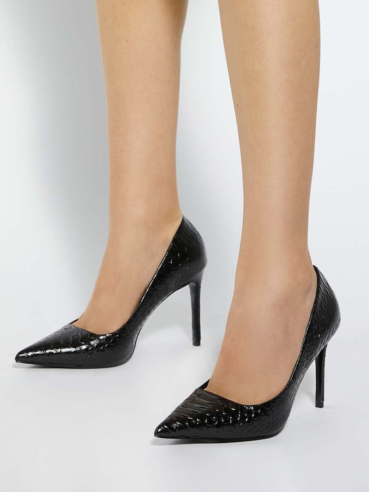 Dune London Black Assured High Heeled Pointed Courts - Image 1 of 6 Dune London Black Assured High Heeled Pointed Courts - Image 1 of 6