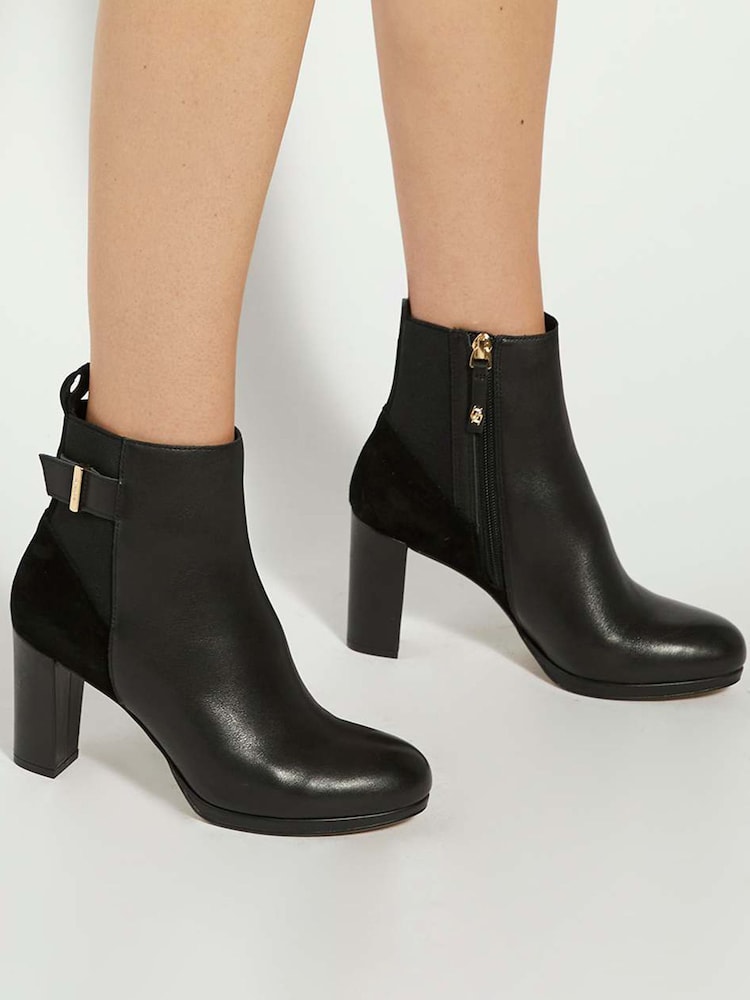 Dune London Black Olens Block Heel 50/50 Ankle Boot - Image 1 of 6 Dune London Black Olens Block Heel 50/50 Ankle Boot - Image 1 of 6