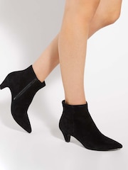 Dune London Black Omira Kitten Heel Sock Boots - Image 1 of 6