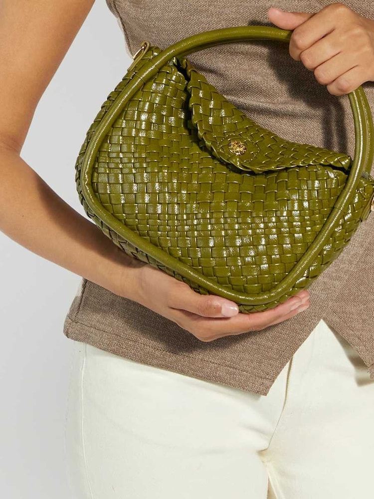 Dune London Green Dinideliberate Mini Woven Grab Bag - Image 5 of 5 Dune London Green Dinideliberate Mini Woven Grab Bag - Image 5 of 5