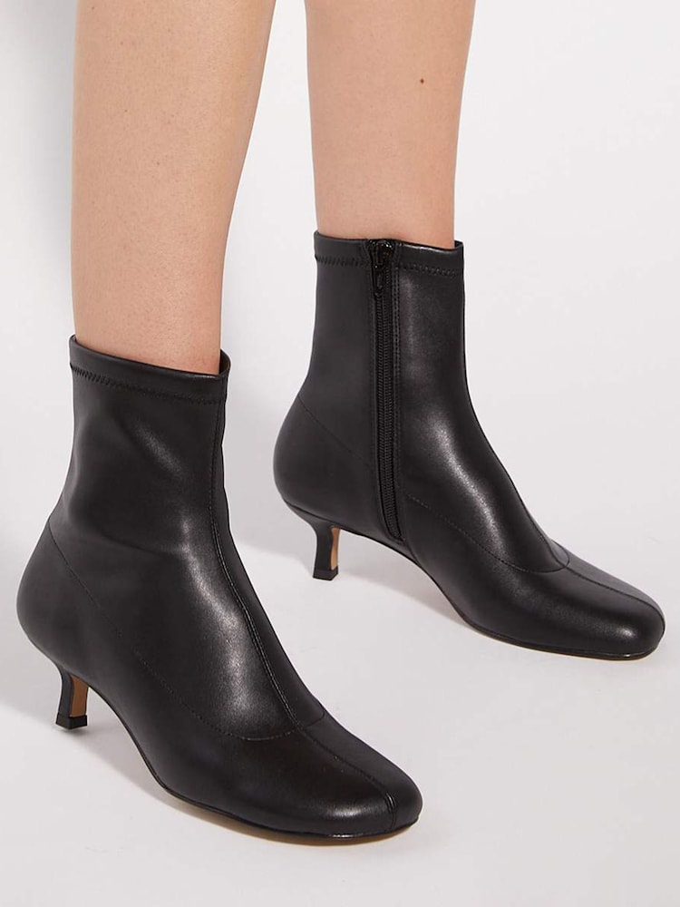Dune London Black Outstanding Round Toe Sock Boot - Image 1 of 6 Dune London Black Outstanding Round Toe Sock Boot - Image 1 of 6