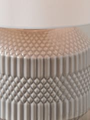 Pacific Grey Meribel Geo Textured Ceramic Ceiling Light - Image 4 of 6