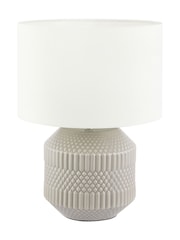 Pacific Grey Meribel Geo Textured Ceramic Ceiling Light - Image 5 of 6