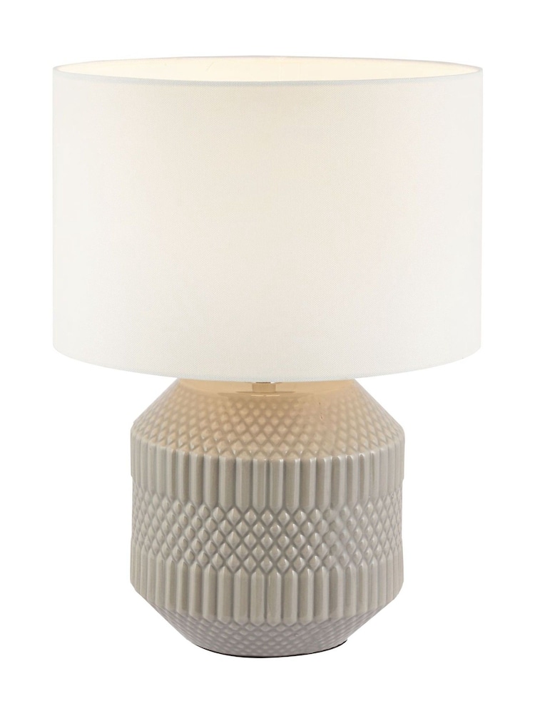 Pacific Grey Meribel Geo Textured Ceramic Ceiling Light - Image 6 of 6
