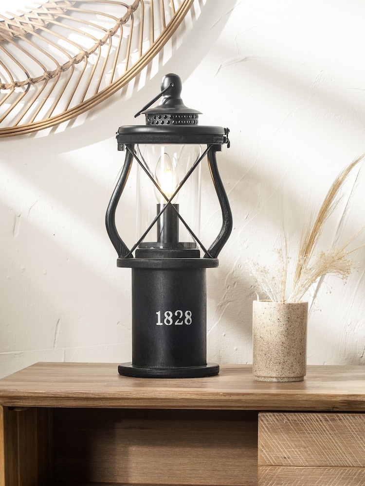 Pacific Black Gibson Wood Lantern - Image 1 of 6