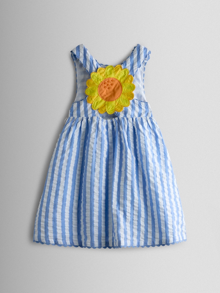 JoJo Maman Bébé Blue Cross Back Applique Sun Dress - Image 1 of 4 JoJo Maman Bébé Blue Cross Back Applique Sun Dress - Image 1 of 4