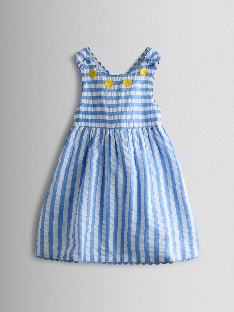 JoJo Maman Bébé Blue Cross Back Applique Sun Dress - Image 2 of 4 JoJo Maman Bébé Blue Cross Back Applique Sun Dress - Image 2 of 4