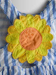 JoJo Maman Bébé Blue Cross Back Applique Sun Dress - Image 3 of 4