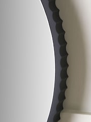 Pacific Black Metal Textured Edged Round Wall Mirrors - Image 2 of 4