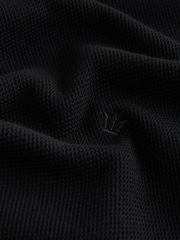 Black Textured Tipped Ecru White T-Shirt - Image 8 of 8