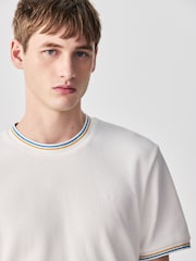 Ecru White Textured Tipped Ecru White T-Shirt - Image 1 of 8