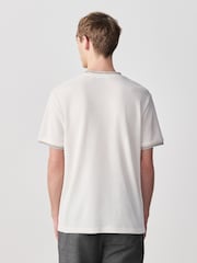 Ecru White Textured Tipped Ecru White T-Shirt - Image 4 of 8