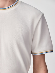 Ecru White Textured Tipped Ecru White T-Shirt - Image 5 of 8