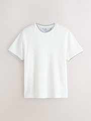 Ecru White Textured Tipped Ecru White T-Shirt - Image 6 of 8
