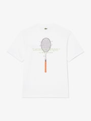 Lacoste White Classic Fit Back Print and Embroidery Detail T-Shirt - Image 2 of 5