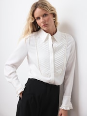 Mint Velvet White Pearl Trim Shirt - Image 4 of 8
