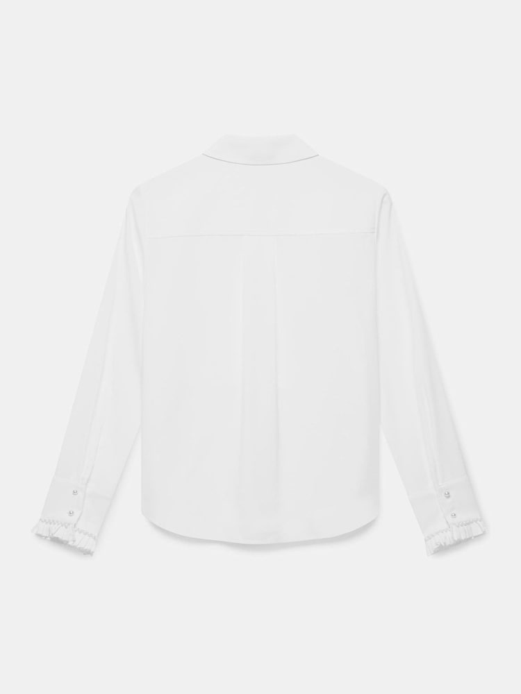 Mint Velvet White Pearl Trim Shirt - Image 8 of 8