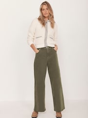 Mint Velvet Cream Boucle Bomber Jacket - Image 3 of 8