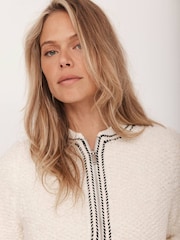 Mint Velvet Cream Boucle Bomber Jacket - Image 6 of 8