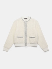 Mint Velvet Cream Boucle Bomber Jacket - Image 7 of 8