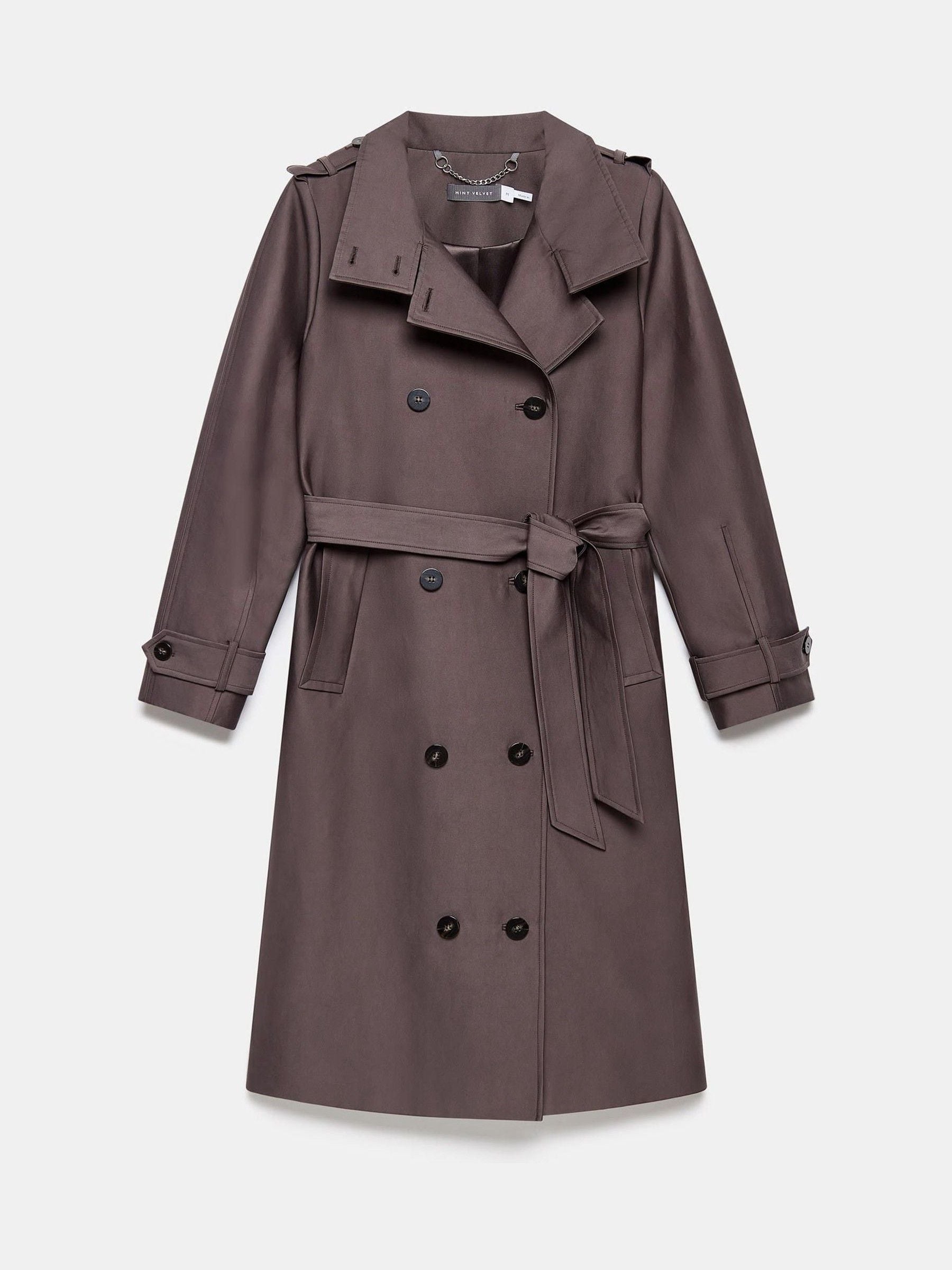 Buy Mint Velvet Grey Funnel Neck Trench Coat from Next USA