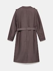 Mint Velvet Grey Funnel Neck Trench Coat - Image 8 of 8
